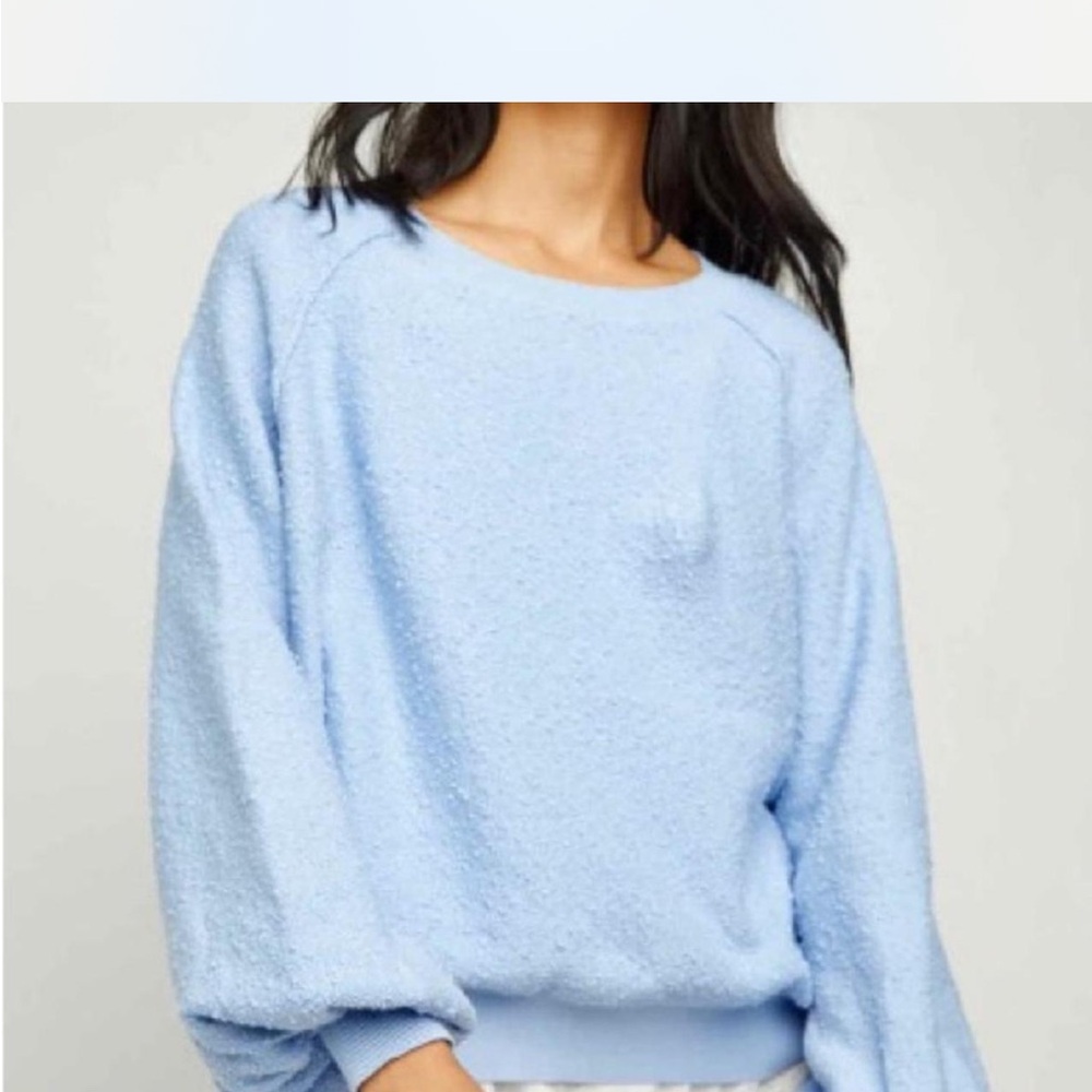 Free People Soft Sky Blue Crew Neck Sweater